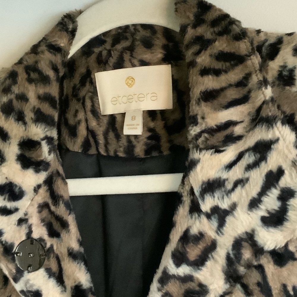 Etcetera Leopard Print Teddy Jacket - image 2